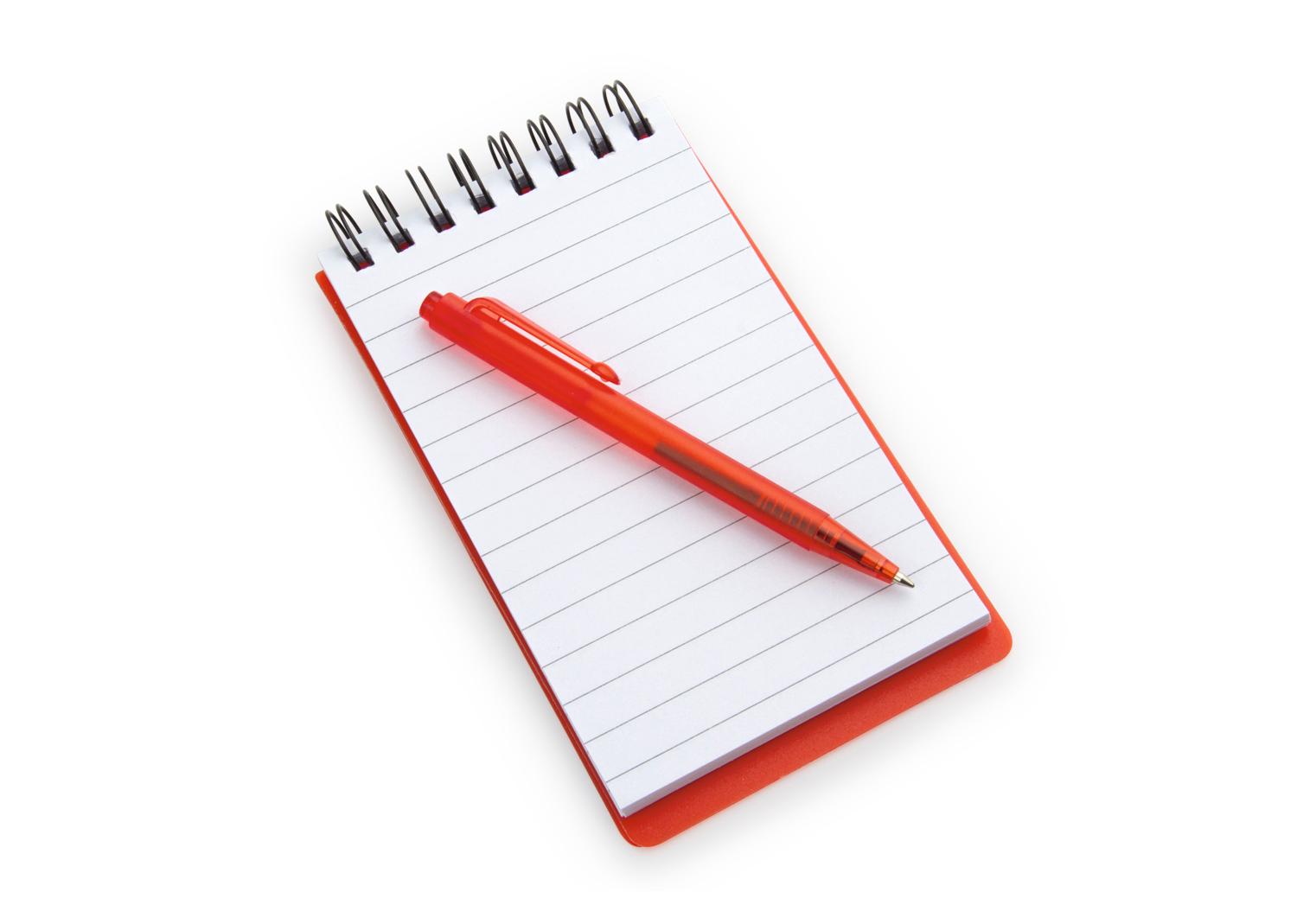 Libreta slim con bolígrafo Rojo miniatura 2