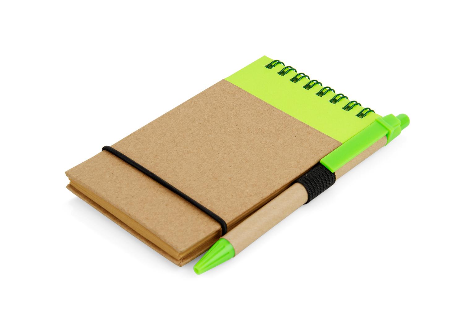 Libreta ecológica con bolígrafo Verde Limón miniatura 2