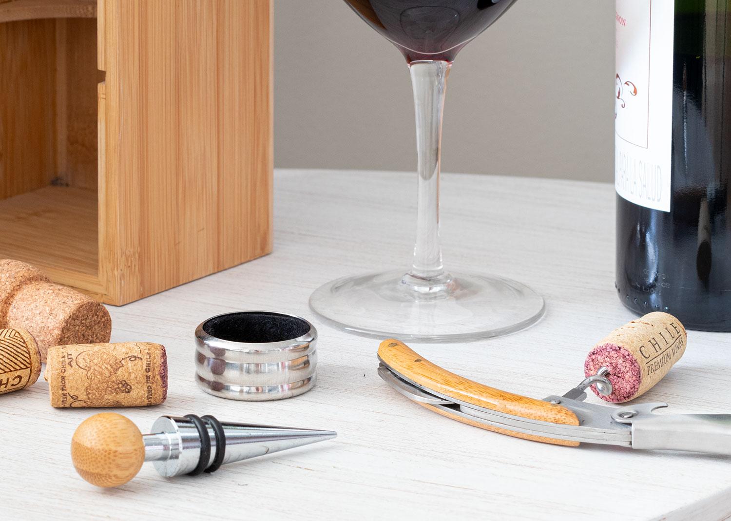 Caja de bambú para una botella Natural miniatura 6