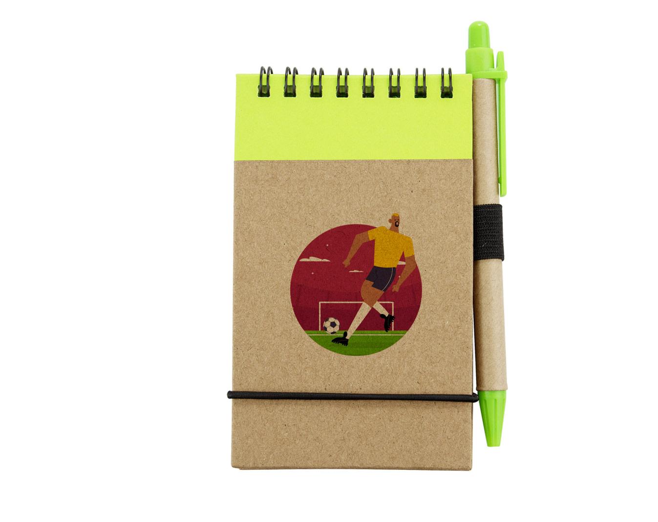 Libreta ecológica con bolígrafo Verde Limón miniatura 5