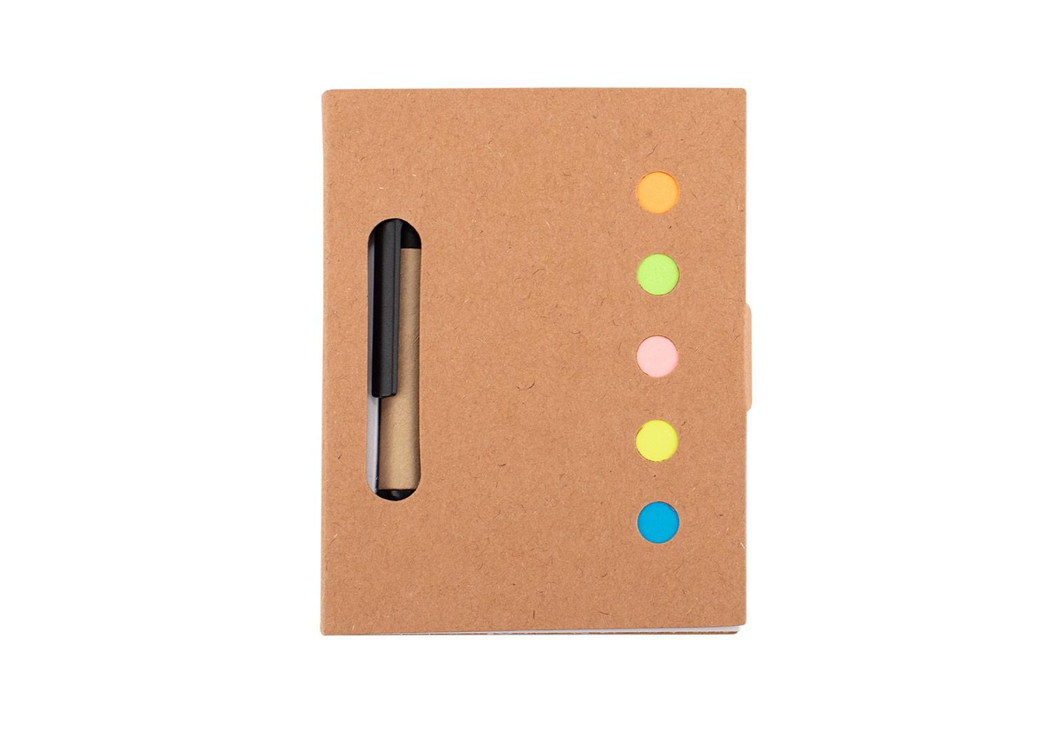 Mini libreta vivaldi con bolígrafo Natural / Negro front