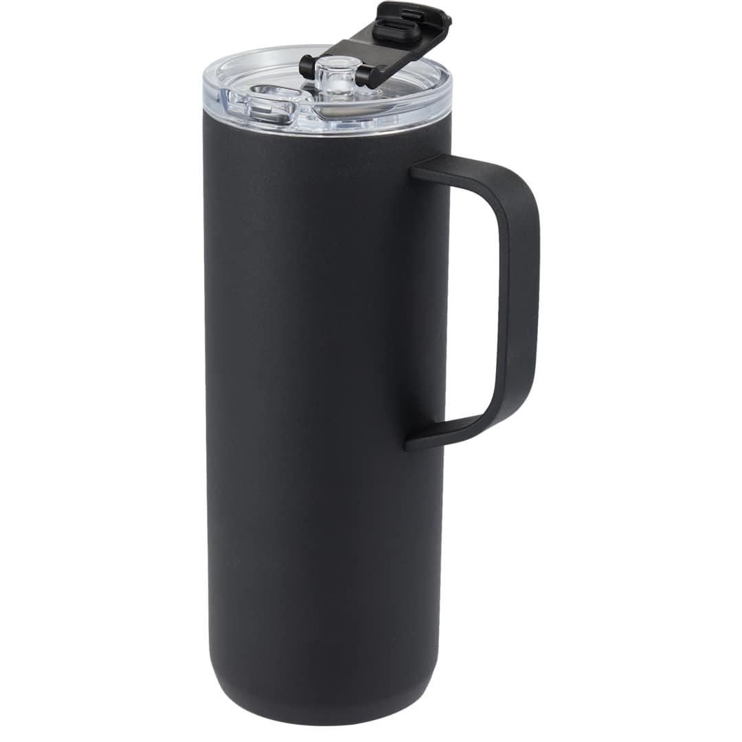 Whitney recycled tall tumbler w/ flip lid 20oz Black front