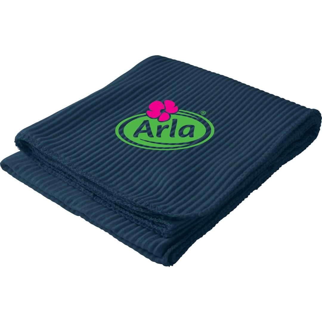 Ribbed fleece blanket Black miniatura 7