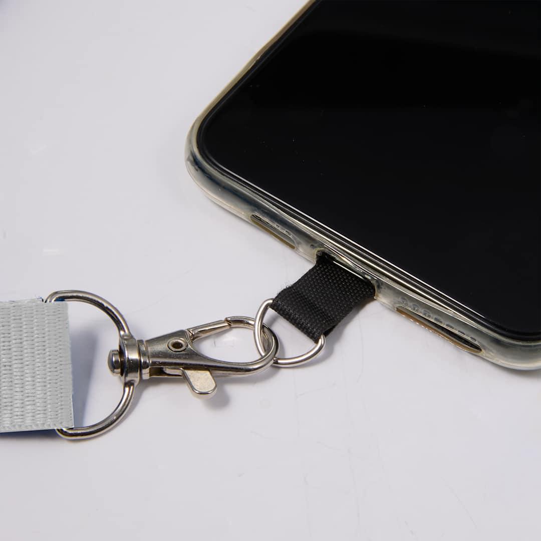 Adjustable recycled phone lanyard Black miniatura 27