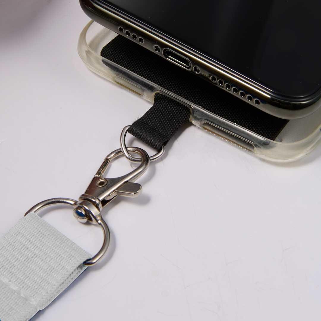 Adjustable recycled phone lanyard Black miniatura 29
