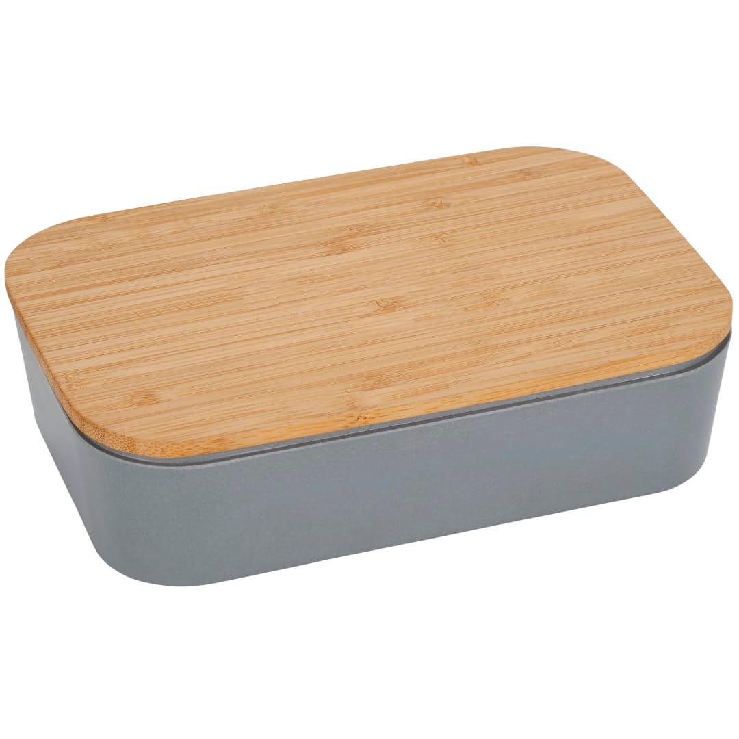 Bamboo fiber lunch box with cutting board lid Beige miniatura 23