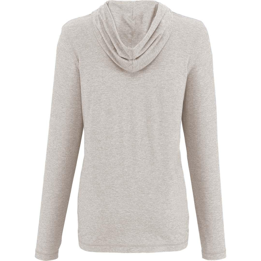 Wellable womens knit hoodie Fossil Heather (138) front