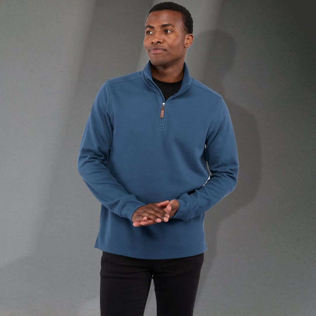 Hudson eco knit quarter zip-mens Beige miniatura 19