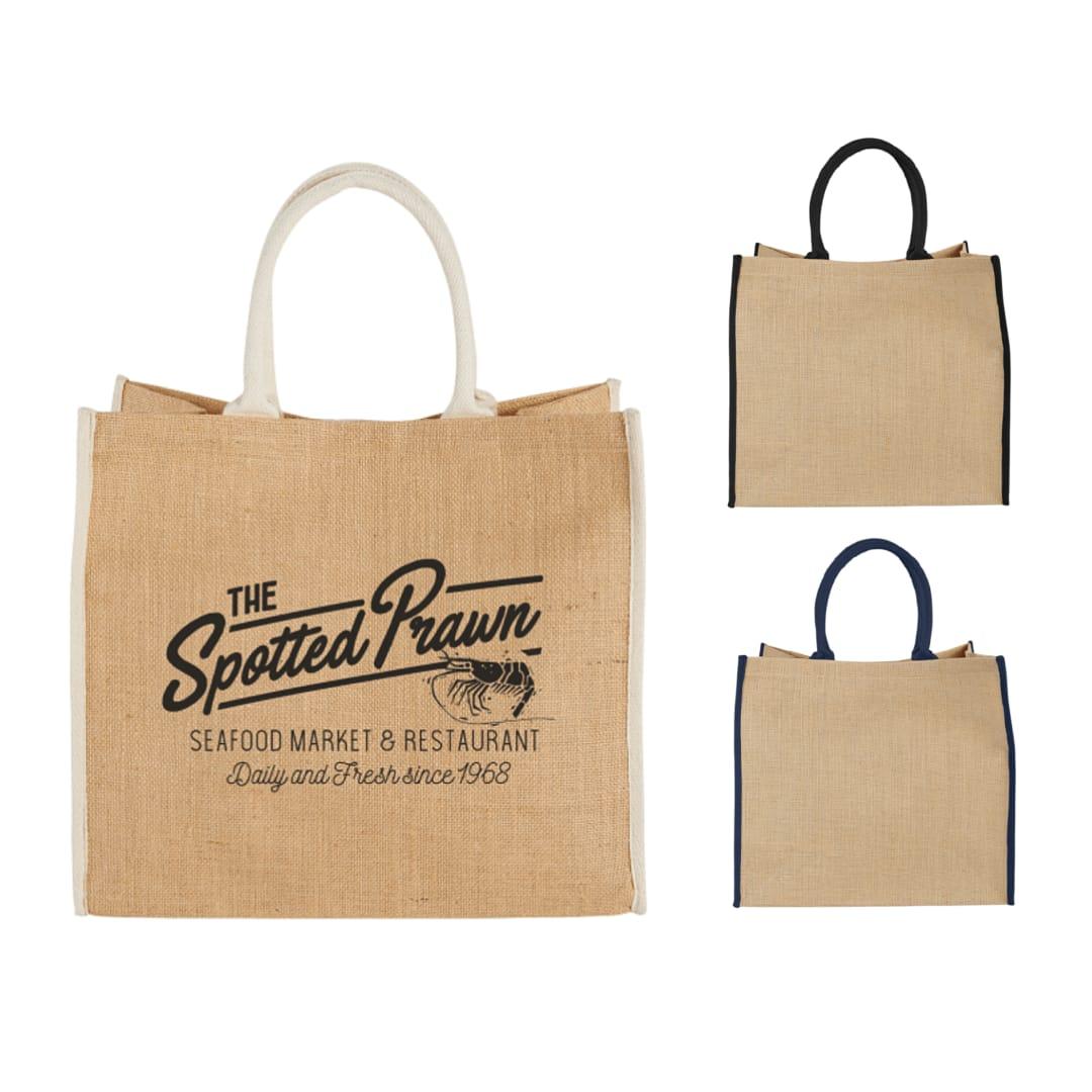 Large jute tote Cream miniatura 9