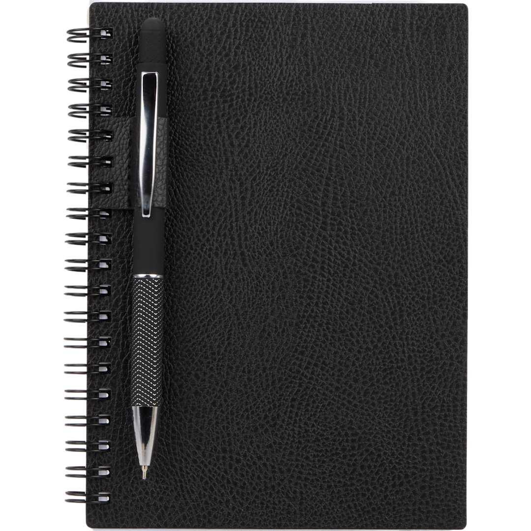 5 X 7 fsc ® recycled pebble grain spiral journal Black miniatura 9