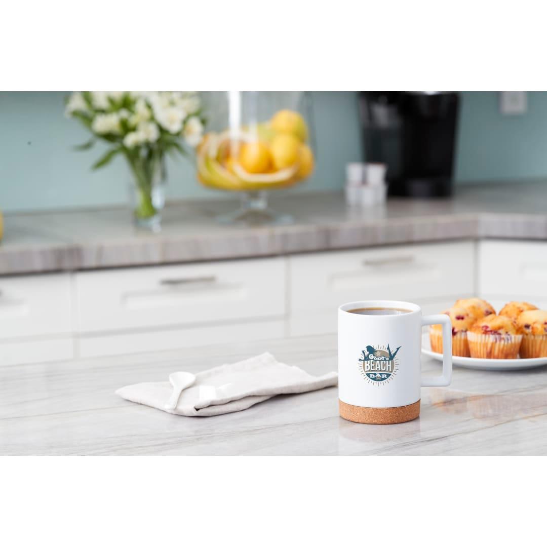 Bates 15oz ceramic mug w/ cork base Black miniatura 12