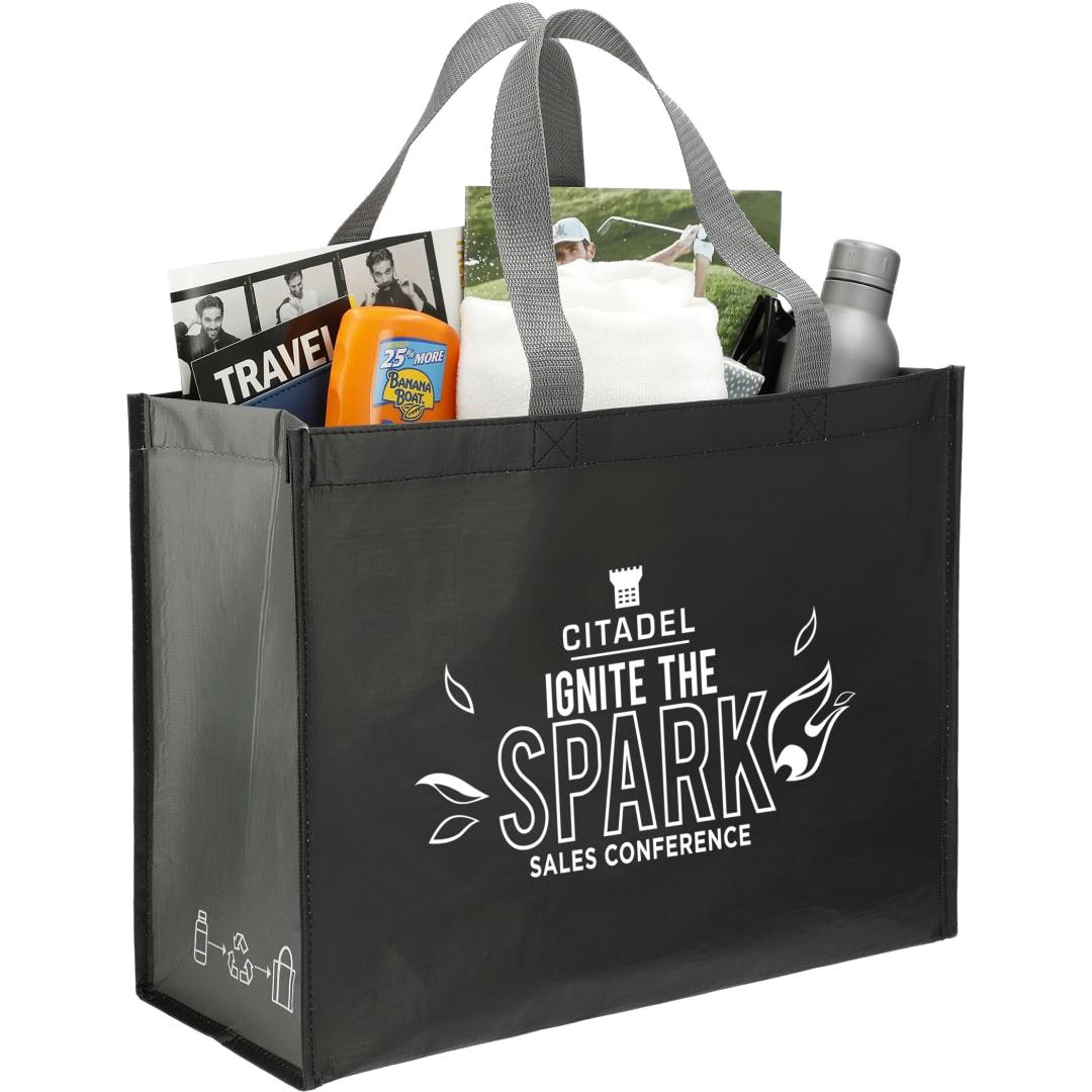 Rpet laminated matte shopper tote Black miniatura 6