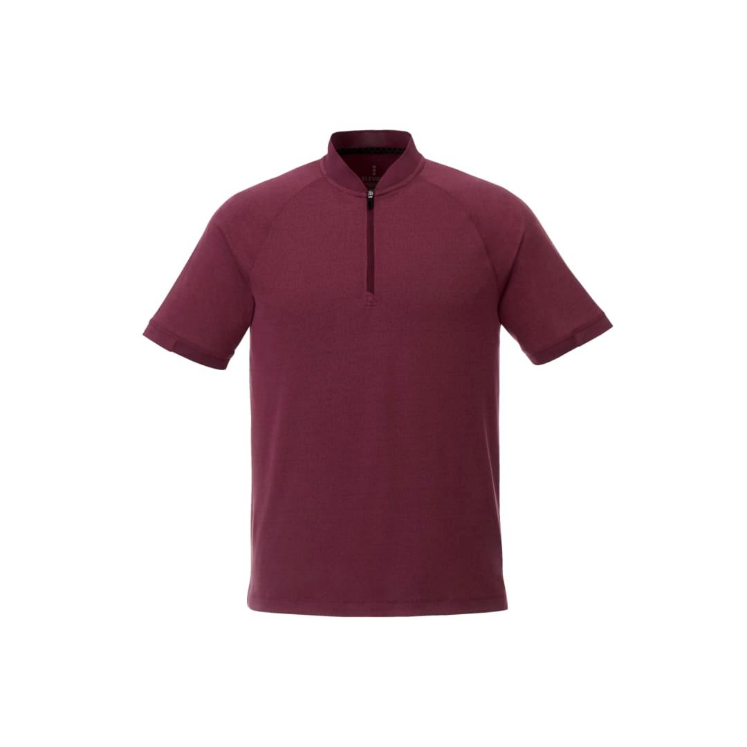 Mens kinport ss stand collar polo Wine front