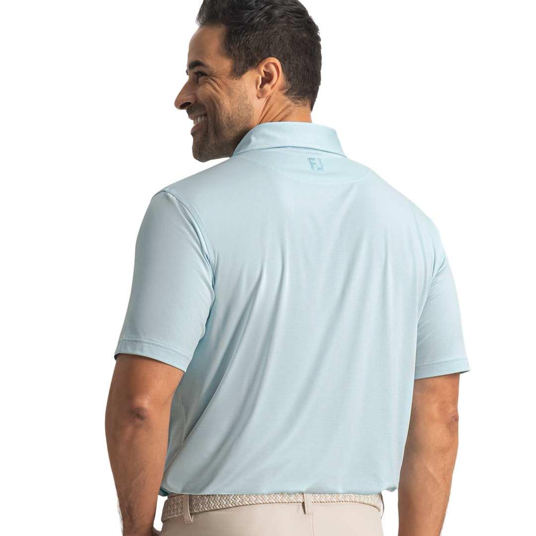 Footjoy mens microfeeder stripe polo Royal miniatura 7