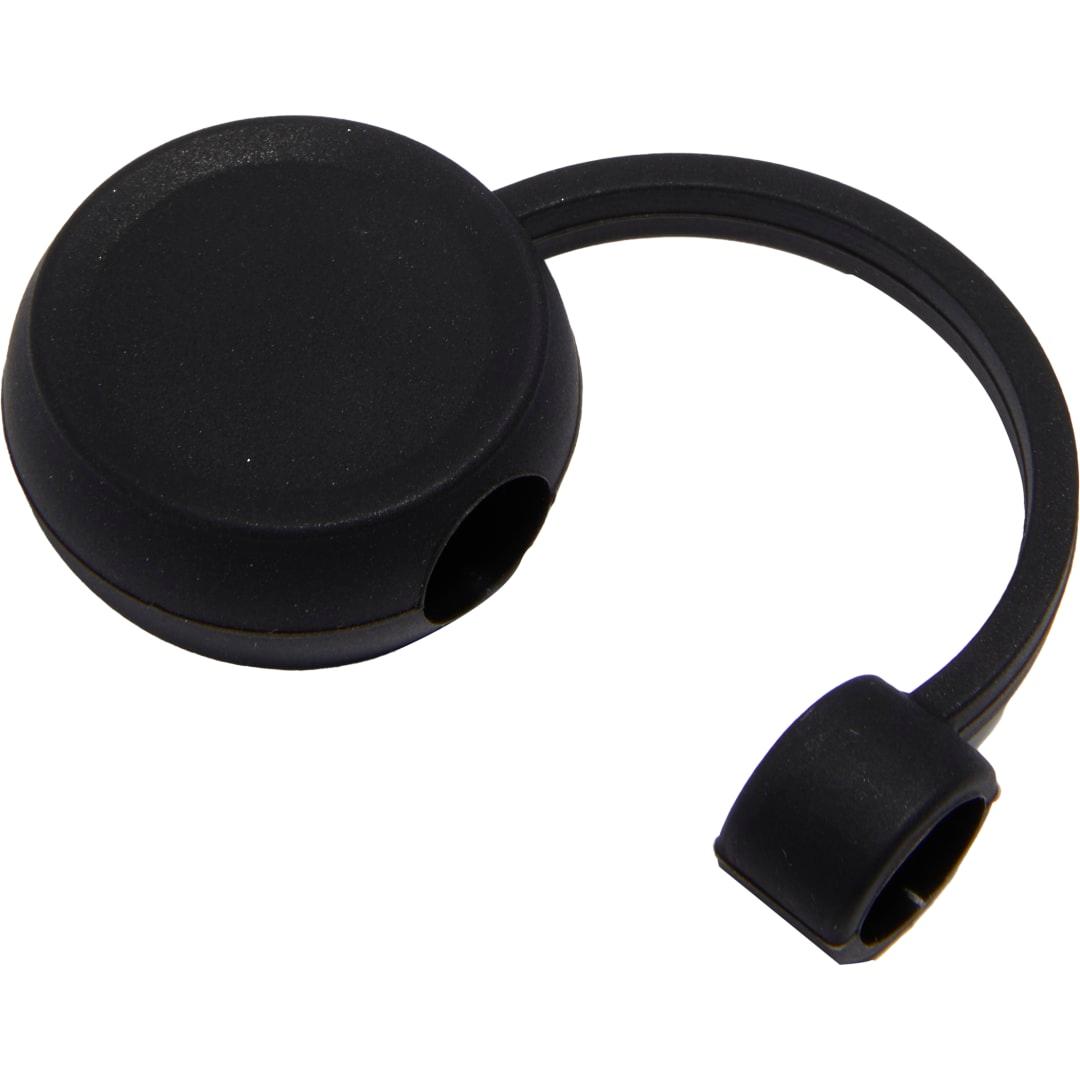 Recycled silicone straw topper Black front