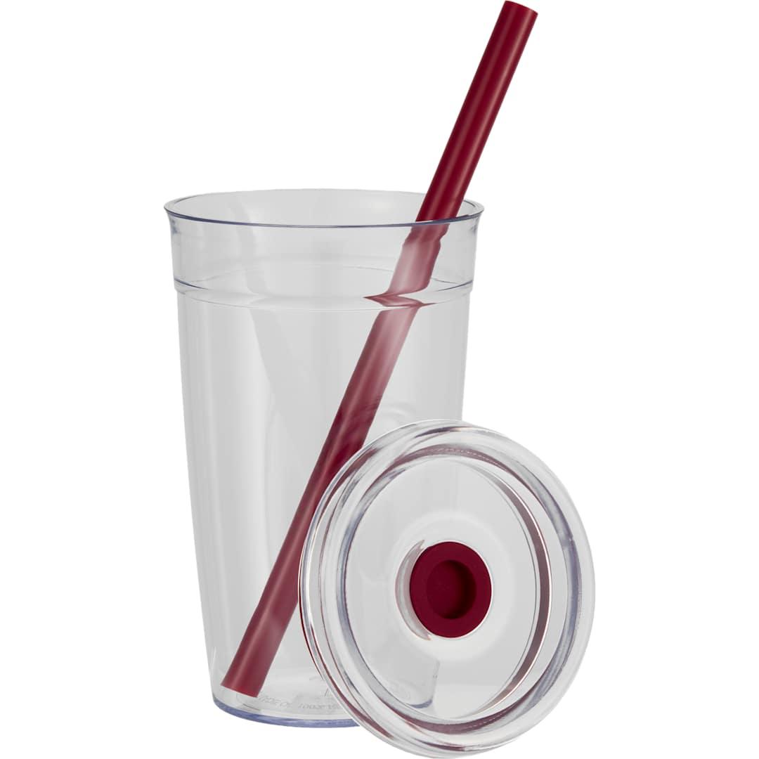 Anna recycled acrylic tumbler w/ straw 15oz Black miniatura 14