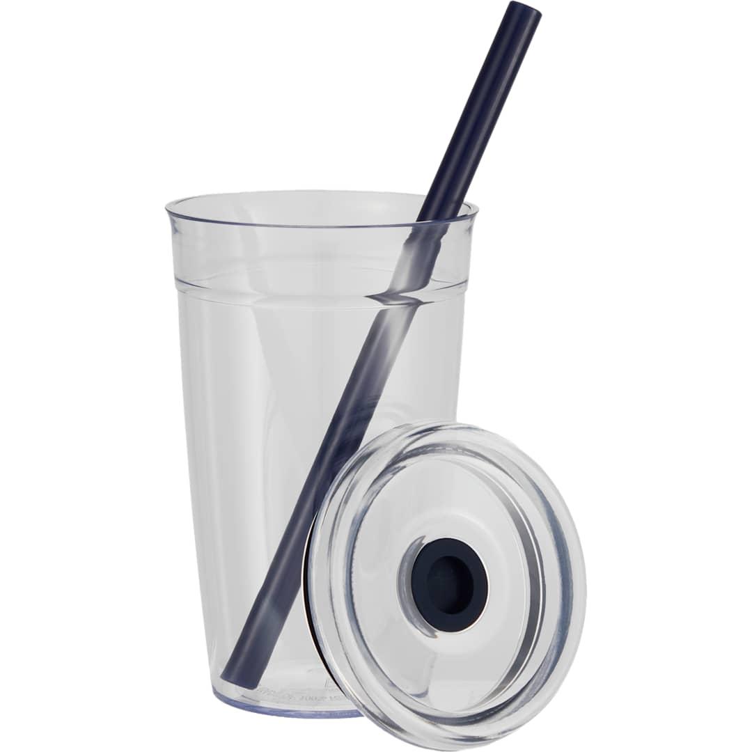 Anna recycled acrylic tumbler w/ straw 15oz Black miniatura 6