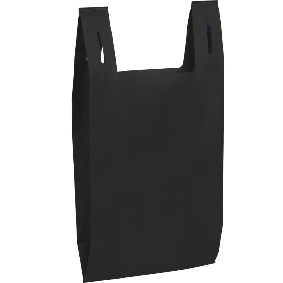 Recycled non-woven t-shirt tote Black miniatura 3