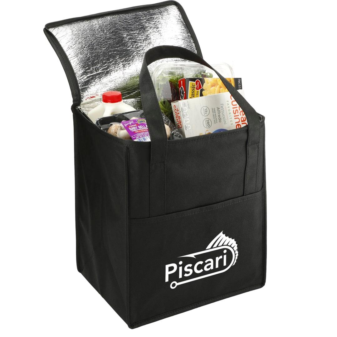 Hercules flat top insulated grocery tote Black miniatura 7