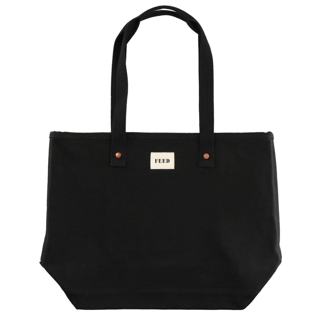 Feed organic cotton weekend tote Black miniatura 11