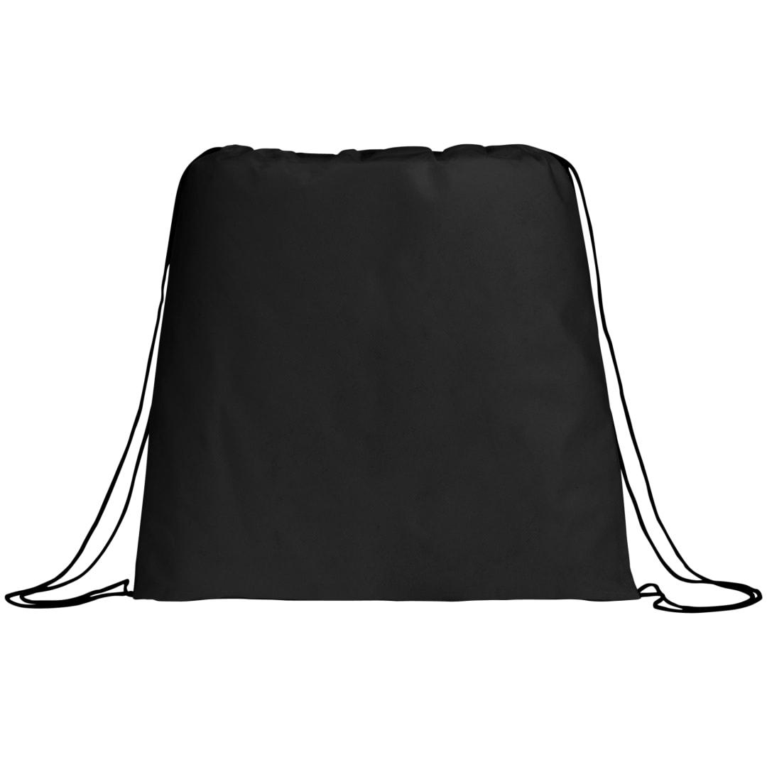 Evergreen non-woven drawstring bag Black front