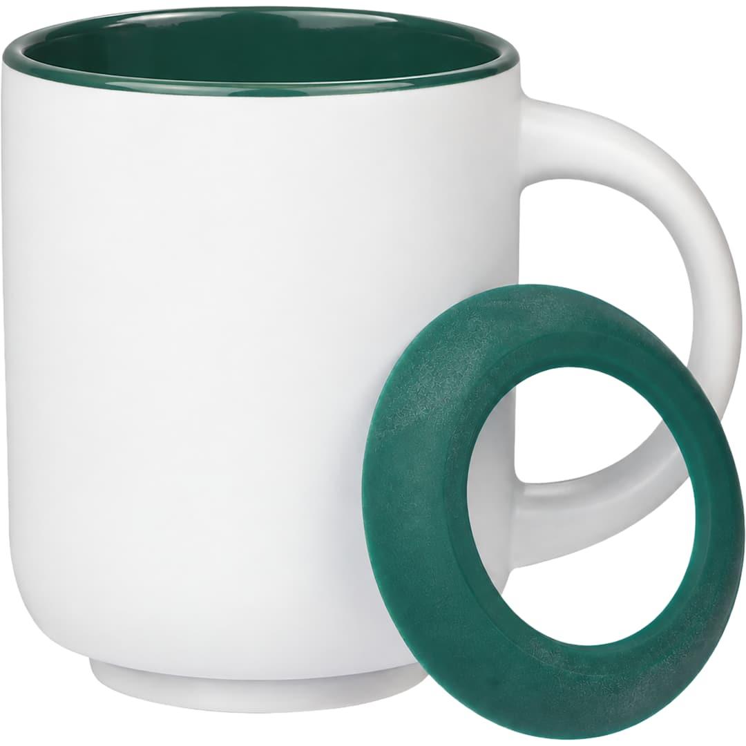 Isaac ceramic mug w/ rubber bottom 14oz White thumbnail 22