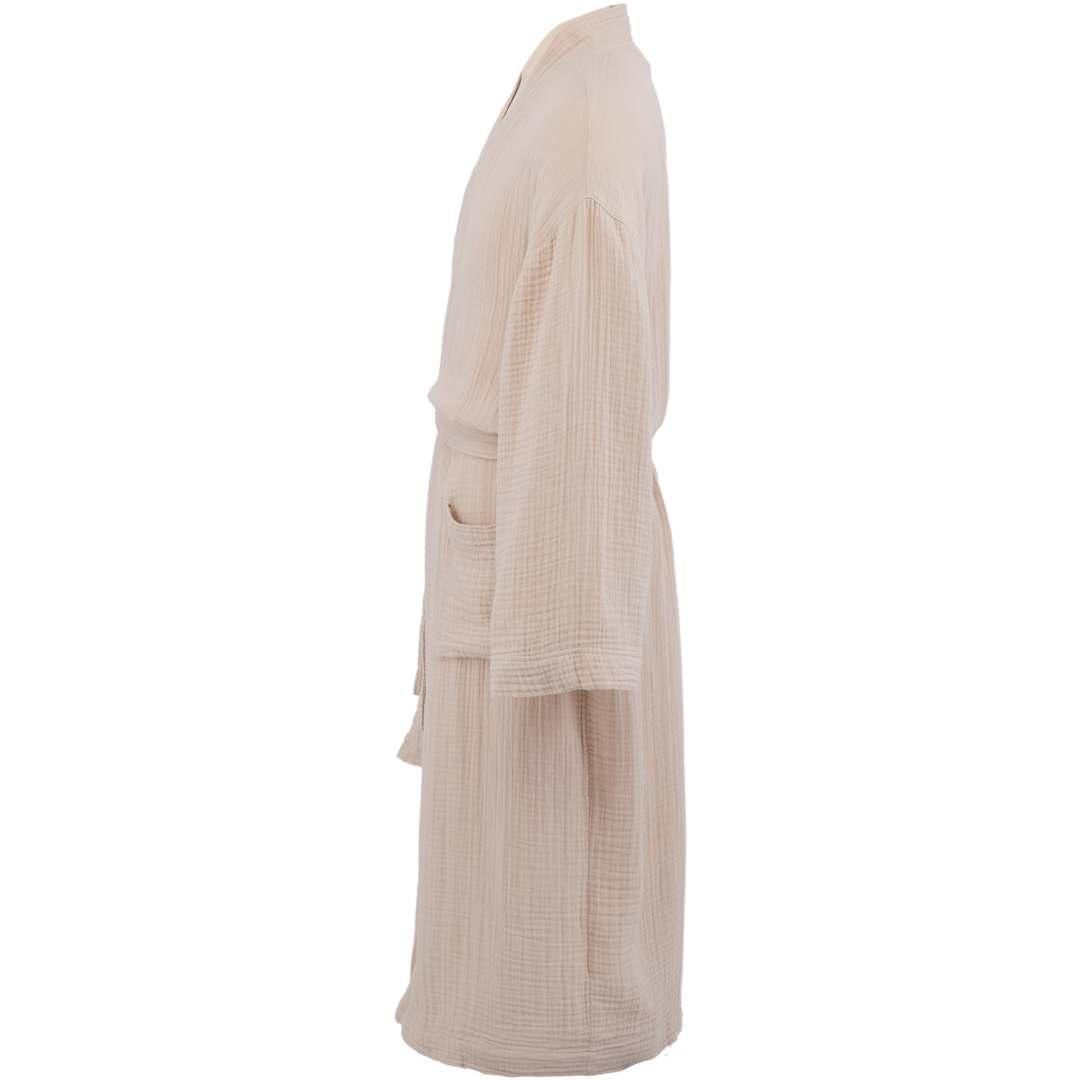 Wellable cotton robe - unisex Beige miniatura 4