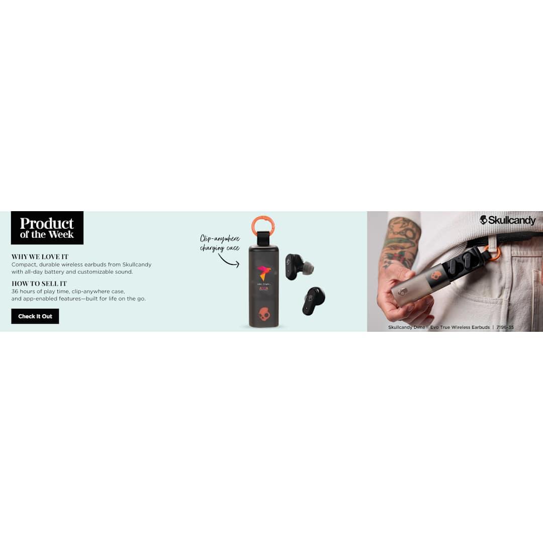 Skullcandy dime evo true wireless earbuds Black front