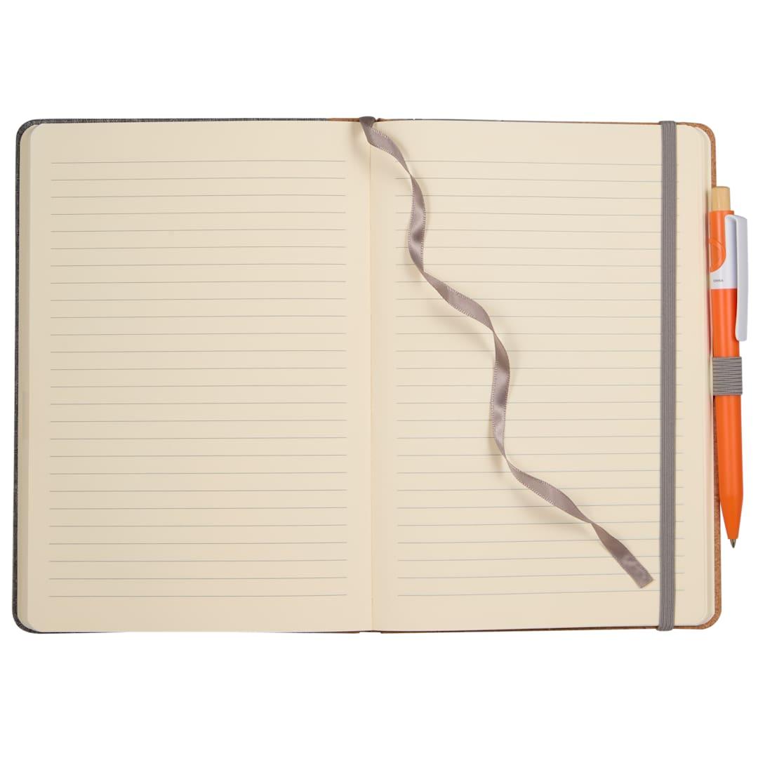 5.5 X 8.5 recycled pet and cork bound journal Black miniatura 13