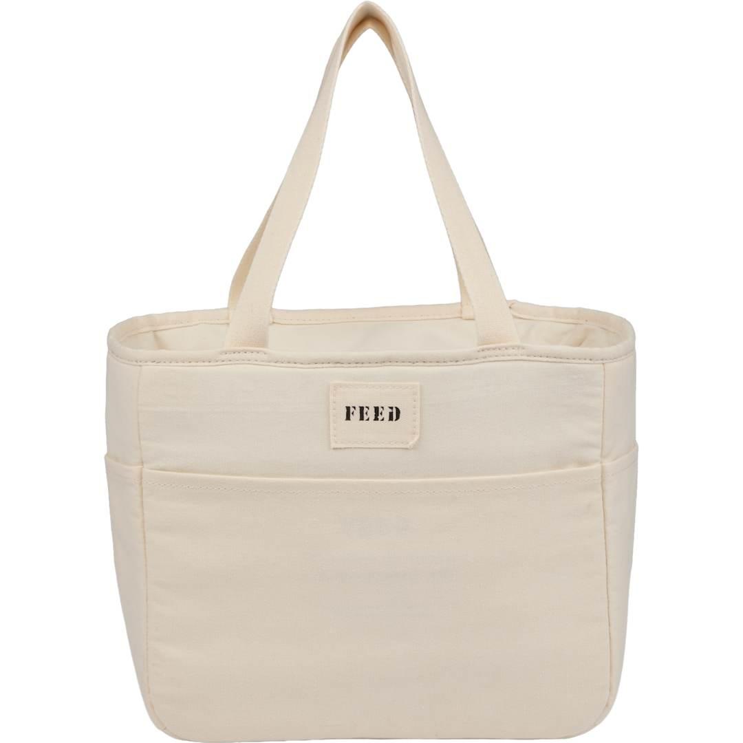Feed organic cotton 9 can lunch cooler Natural miniatura 10
