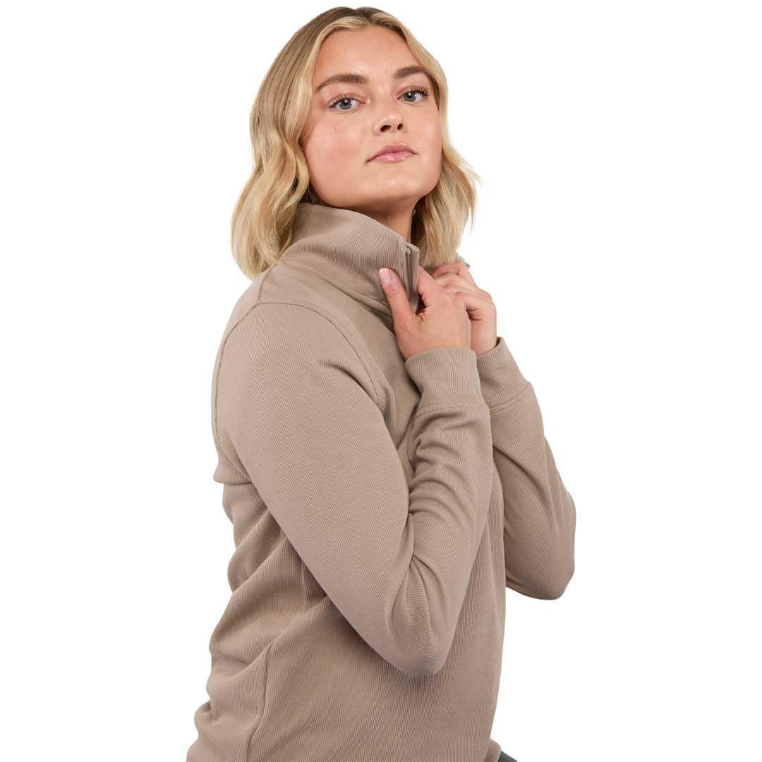 Hudson eco knit half zip - womens Beige miniatura 12