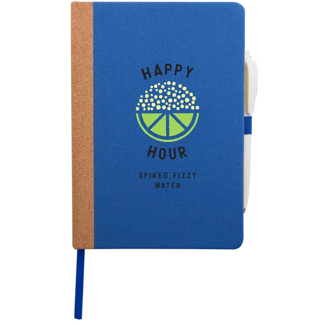 5.5 X 8.5 recycled pet and cork bound journal Black miniatura 12