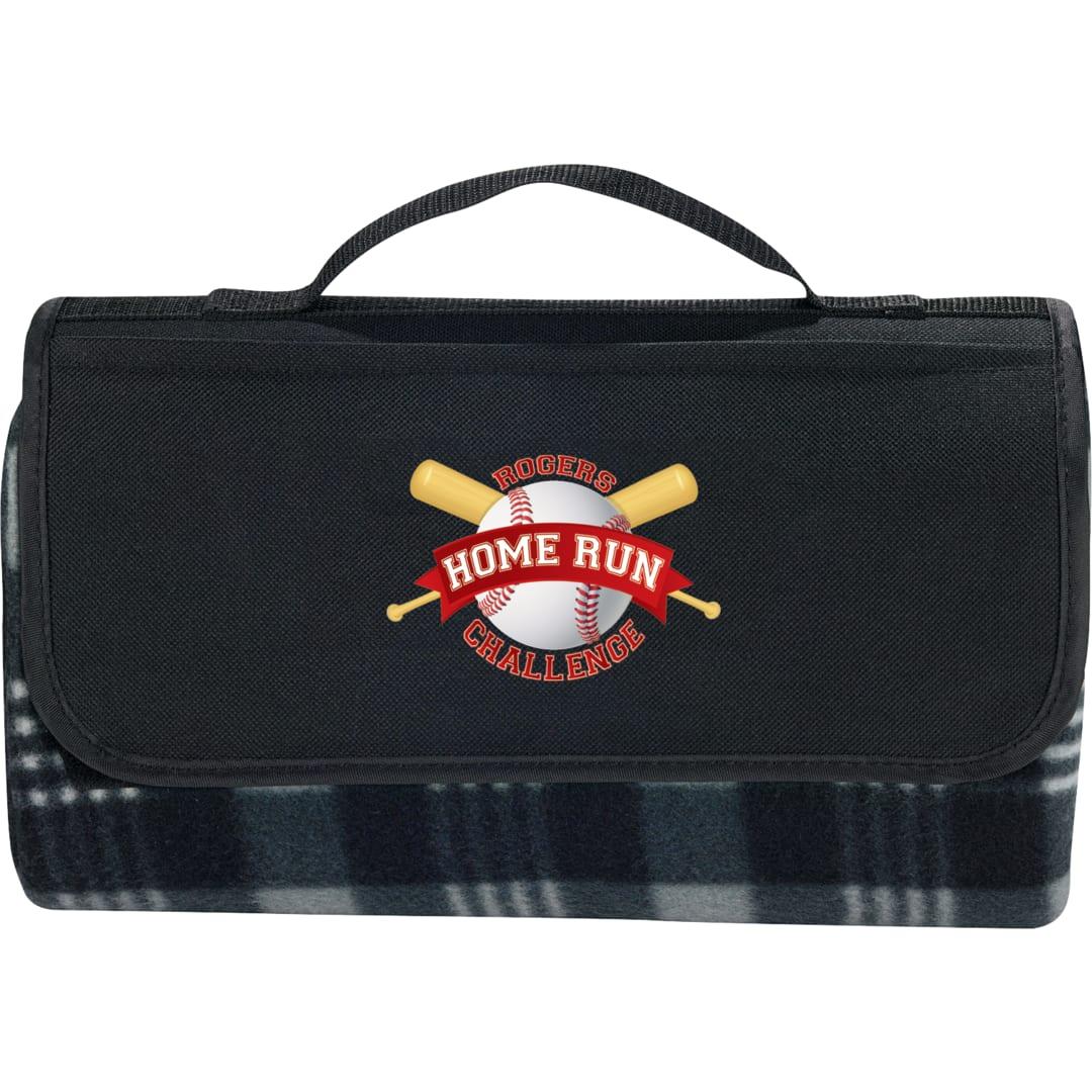 Padded water-resistant fleece picnic blanket Navy Blue miniatura 6