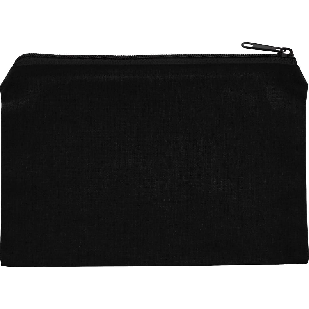 8Oz. cotton travel pouch Black front