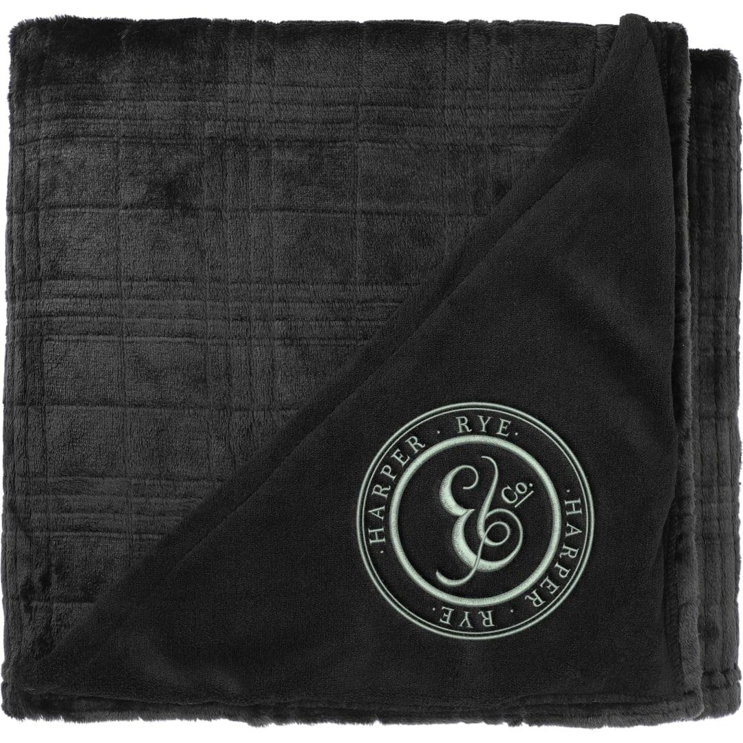 Luxury comfort flannel fleece blanket Black miniatura 7
