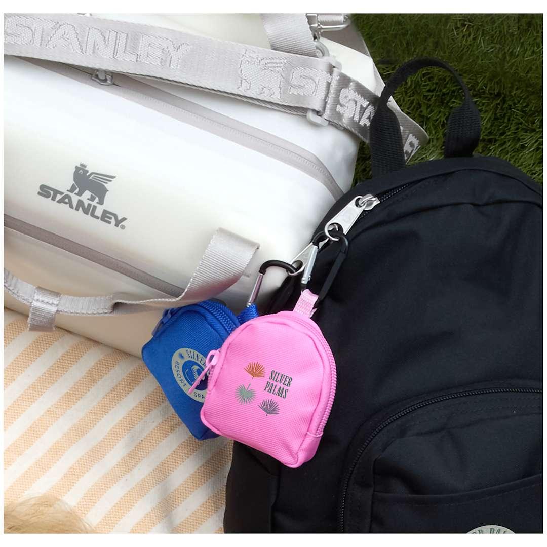 Mini backpack bag charm Natural front