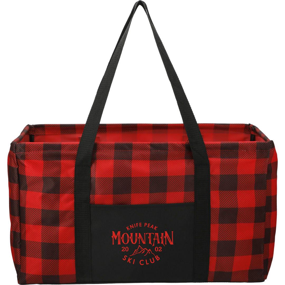 Buffalo plaid utility tote Red miniatura 8