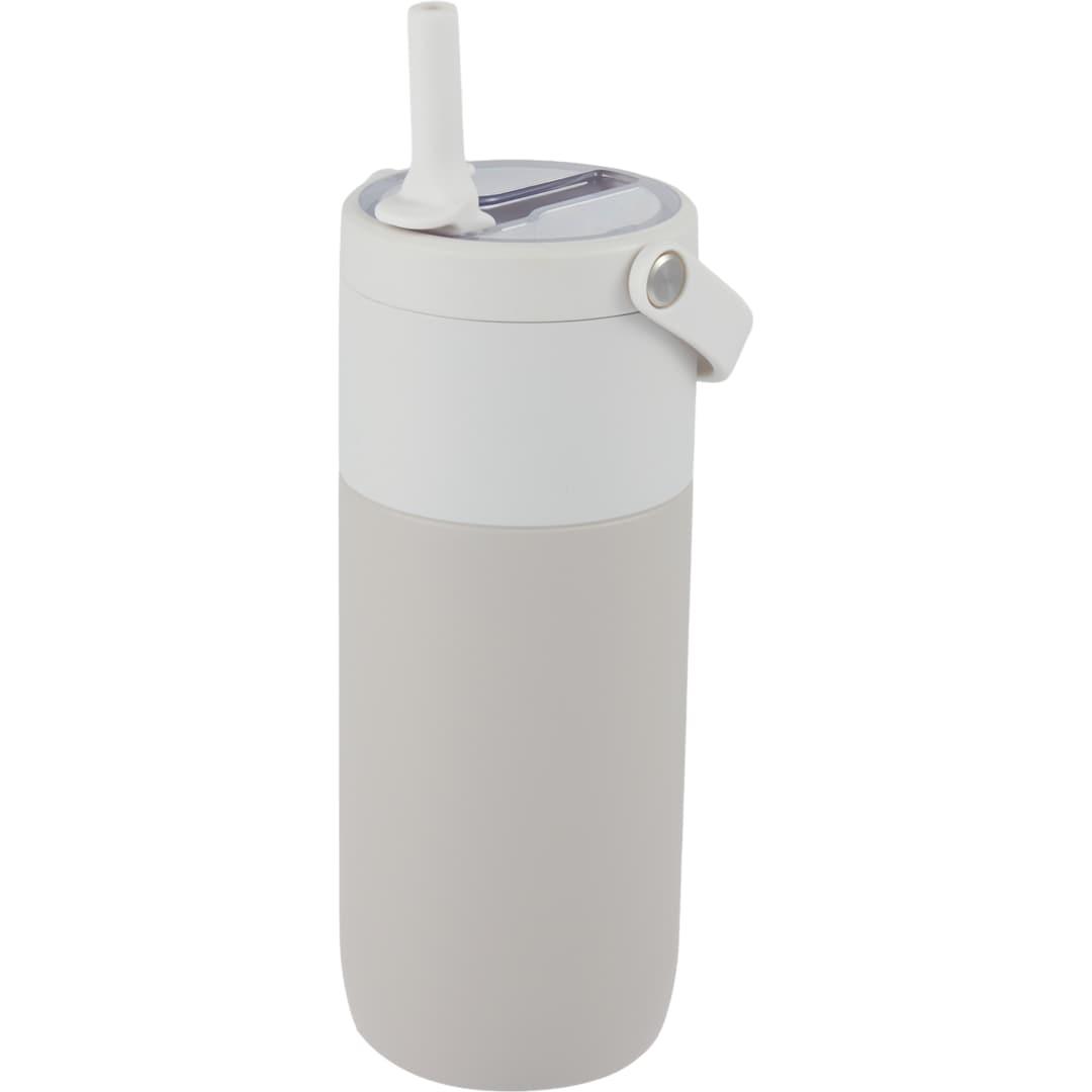 Roots ceramic lined travel tumbler w/ straw 20oz Cream front
