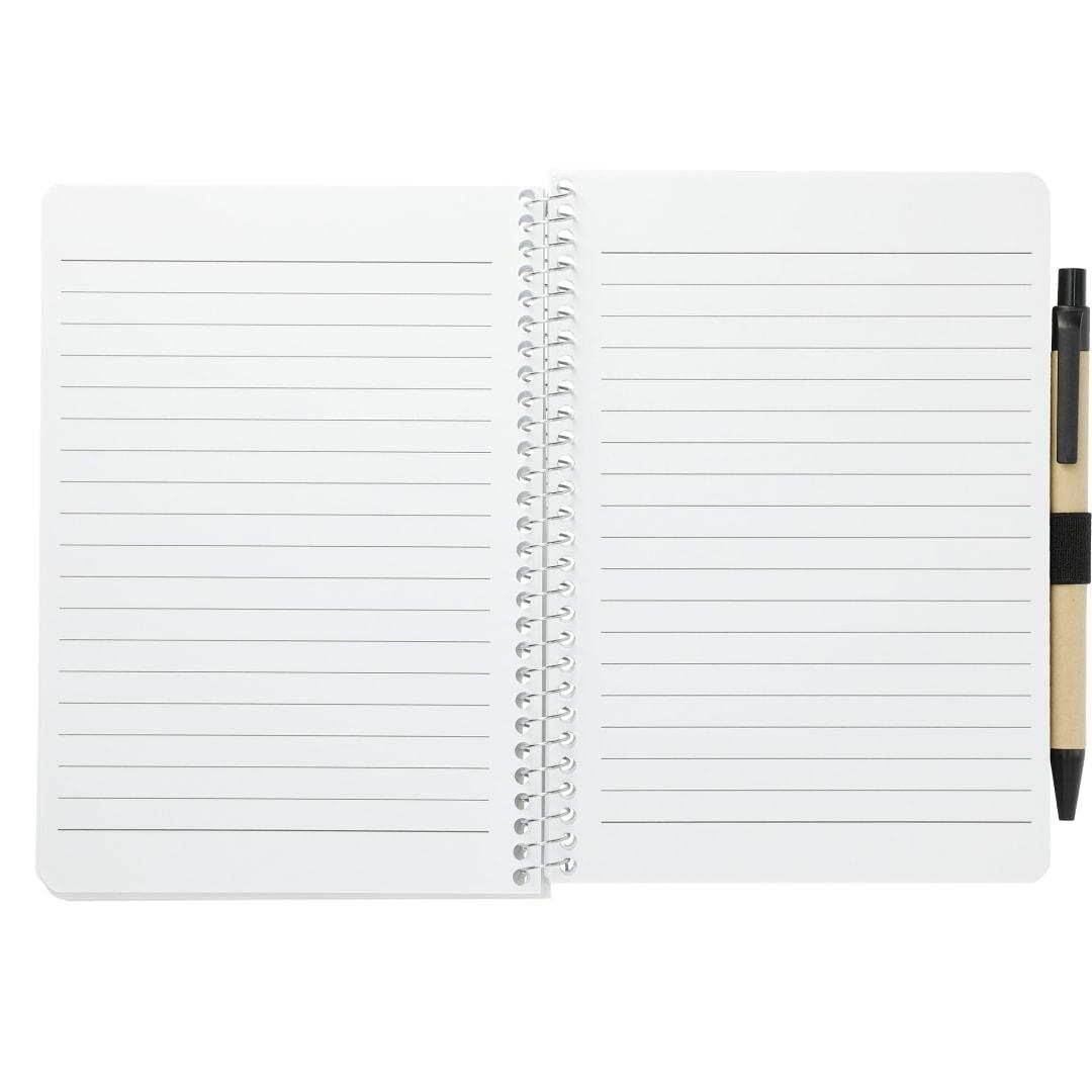 Fsc® mix 5 x 7 spiral notebook with pen Black miniatura 3