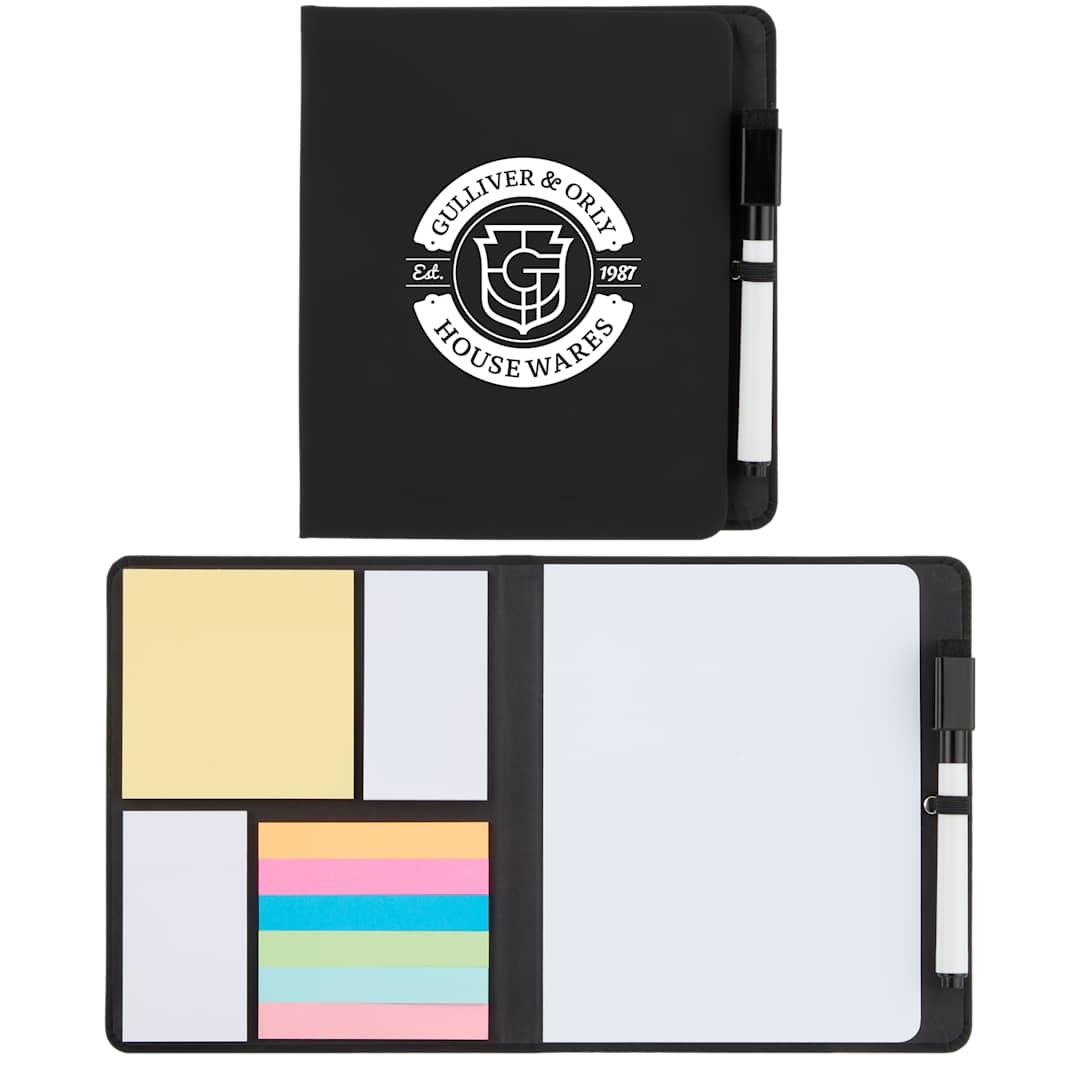Recycled pu white board & sticky notes pad Black miniatura 8