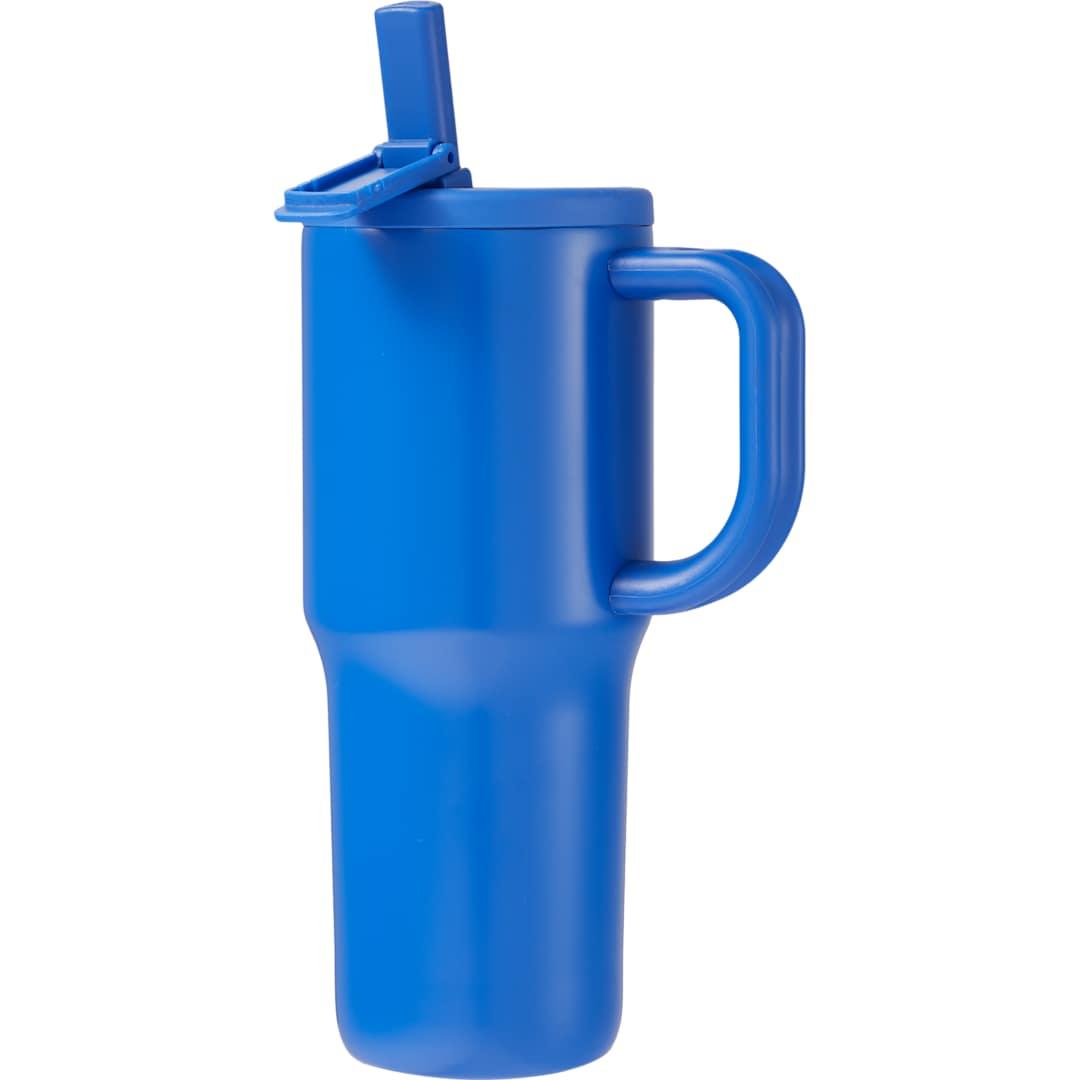 Alpine 30oz vac insul mug w/protective straw cover Bay Blue front