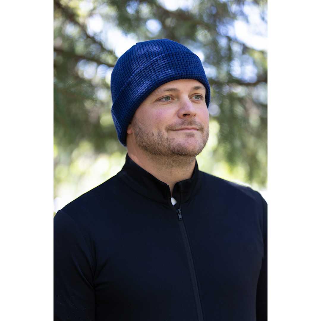 Recycled waffle beanie - unisex Blue miniatura 11