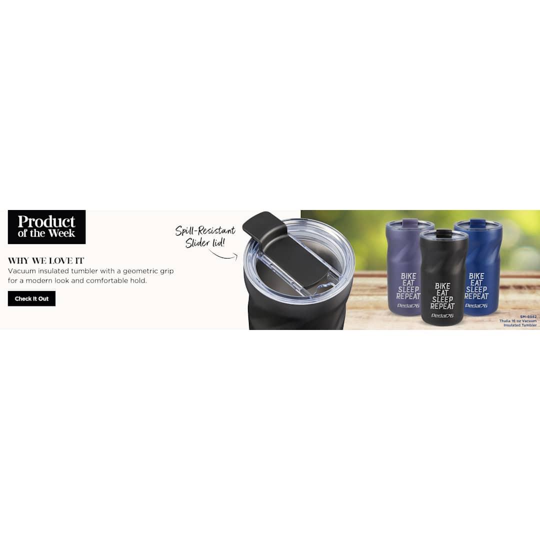 Thalia 16oz vacuum tumbler Black front