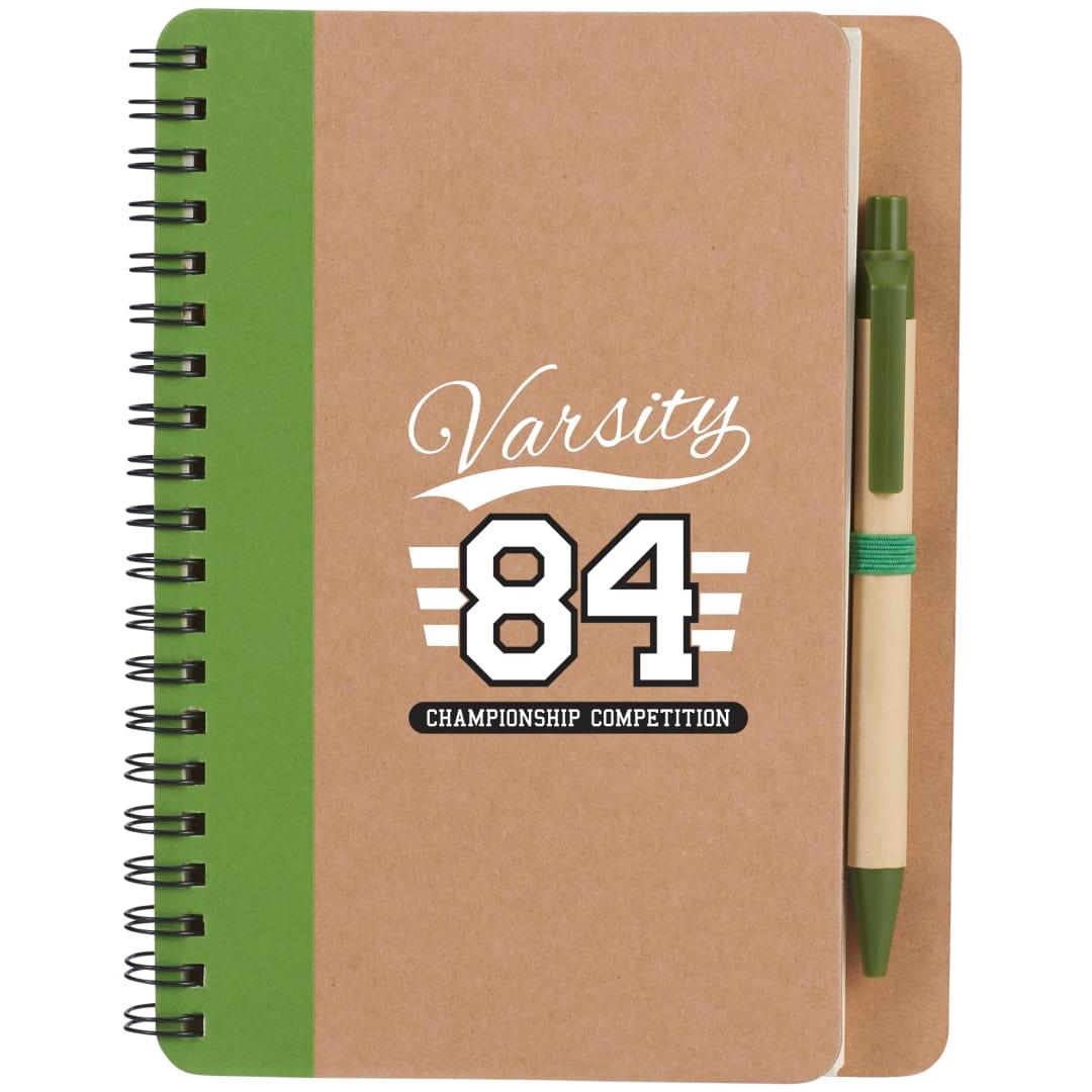 Fsc® mix 5 x 7 eco spiral notebook with pen Blue miniatura 12