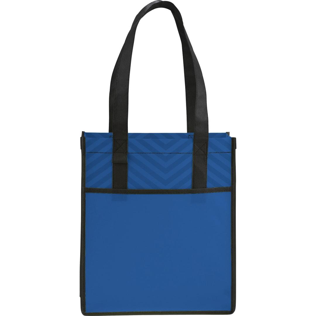 Printed chevron non-woven shopper tote Black miniatura 5