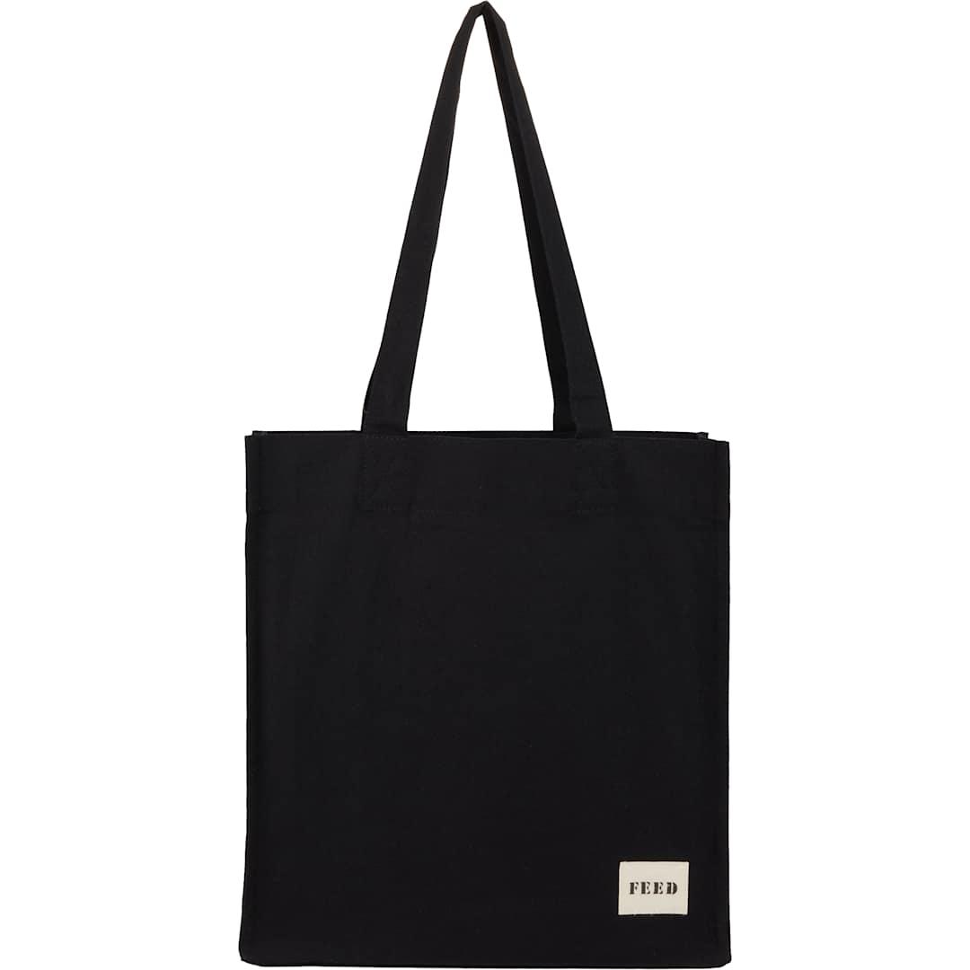 Feed organic cotton book tote Black miniatura 7
