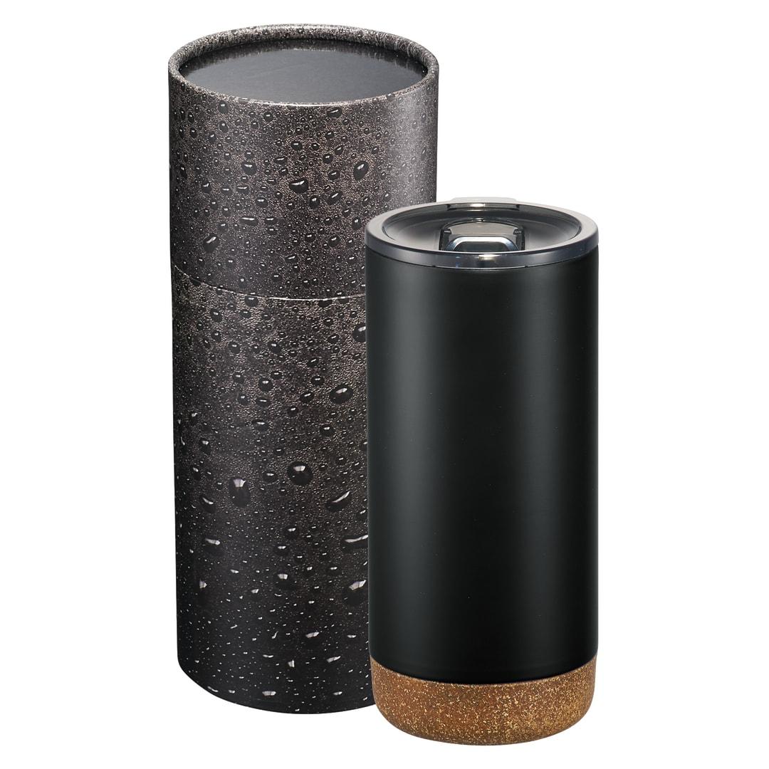 Valhalla copper tumbler 16oz with cylindrical box Black front