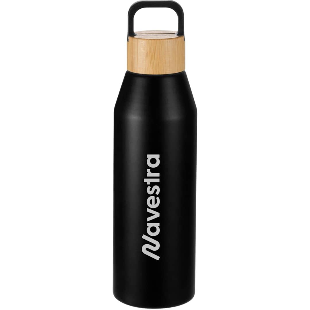 Aspen 24 oz recycled bottle w/ fsc® 100% bamboo li Black miniatura 3
