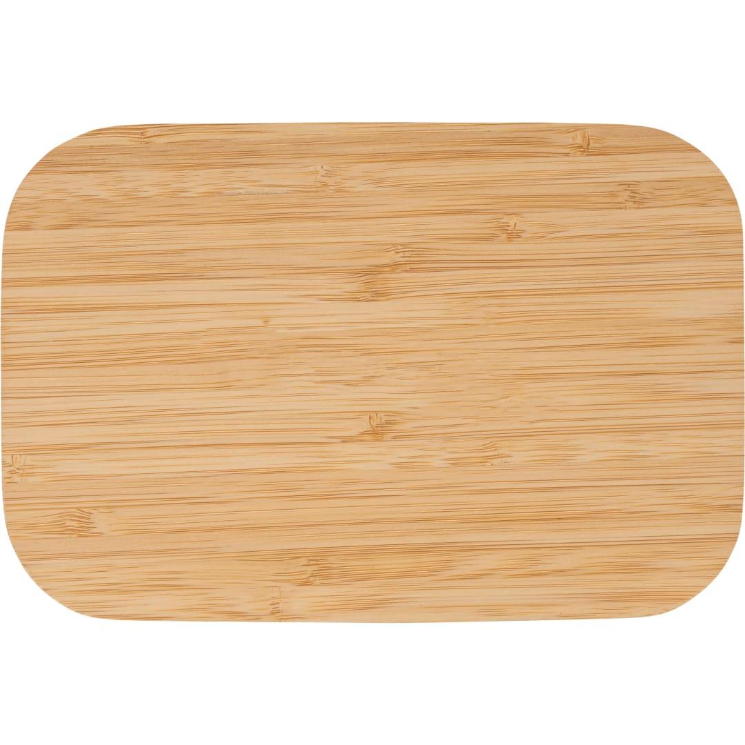 Bamboo fiber lunch box with cutting board lid Beige miniatura 6