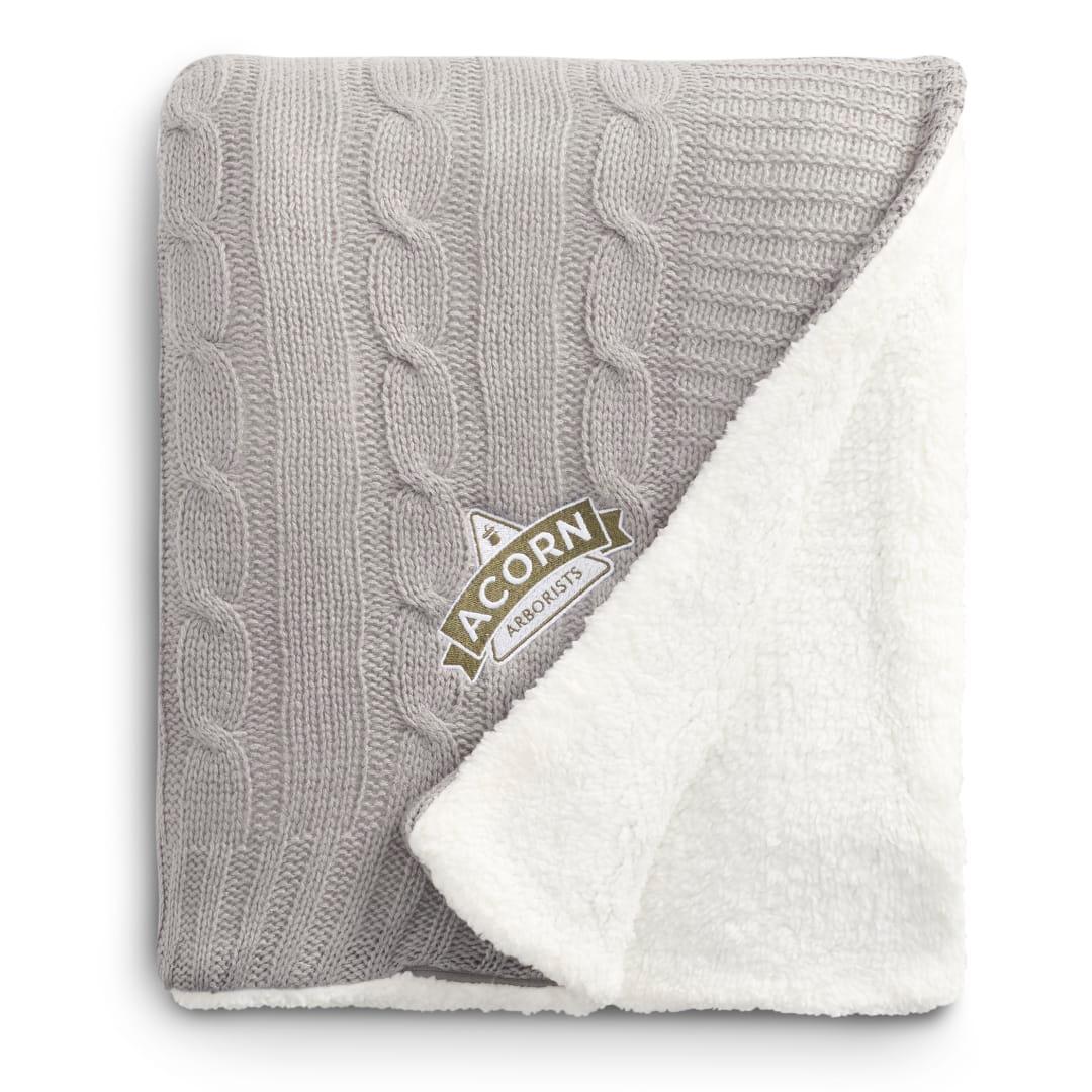 Field & co.® cable knit sherpa blanket Grey miniatura 25